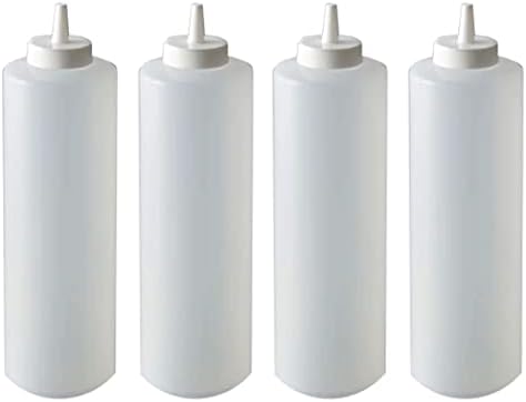 4PC Clear Plastic Condiment Squeeze Bottles 24 Oz