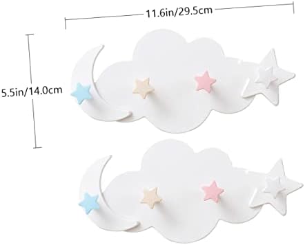 2pcs Cartoon Star Moon Wall Hooks