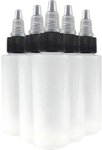 Hobbyland 2oz Squeeze Bottles Black Natural Twist Caps 6 Bottles