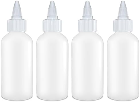 BRIGHTFROM 4 Oz Squeeze Bottles - Leak Proof BPA Free Pack of 4