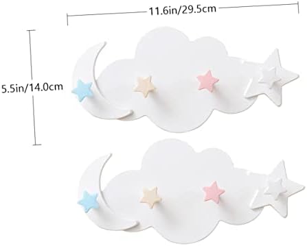 HOOTNEE 2pcs Moon Star Wall Hooks for Clothes and Key Holders