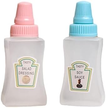 ZOHIKO Mini Ketchup Bottle 2 Count Portable Squeeze Bottles