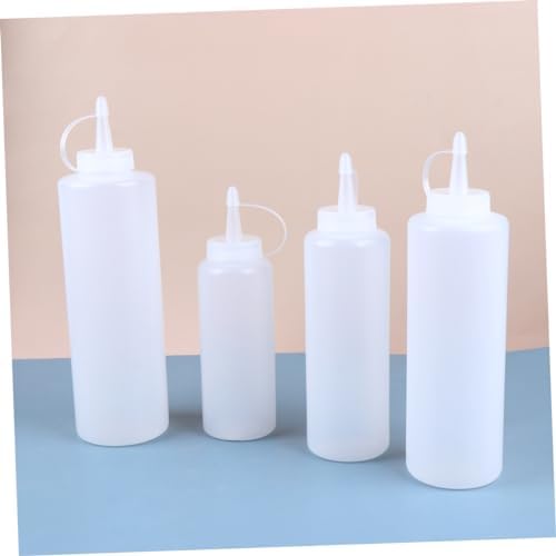 4pcs Salad Dressing Squeeze Bottles with Lids for Easy Kitchen Use