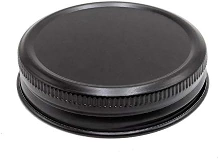 Matt Black Aluminum Canning Lid Set 6 Pack Wide Mouth