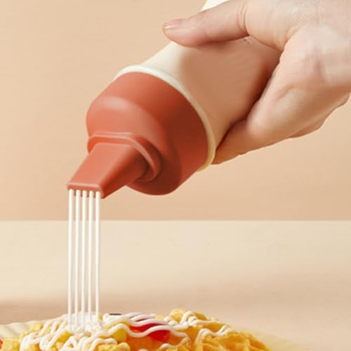 Unomor 5-Hole Squeeze Condiment Bottle with Red Cap 350ml