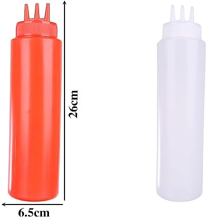 Vctitil 3 Pcs Condiment Squeeze Bottles with Leak Proof Design