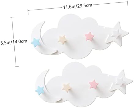 2pcs Adhesive Cloud Moon Hooks for Home