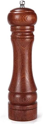 Solid Wood Pepper Mill With Adjustable Ceramic Grind 8 Inch