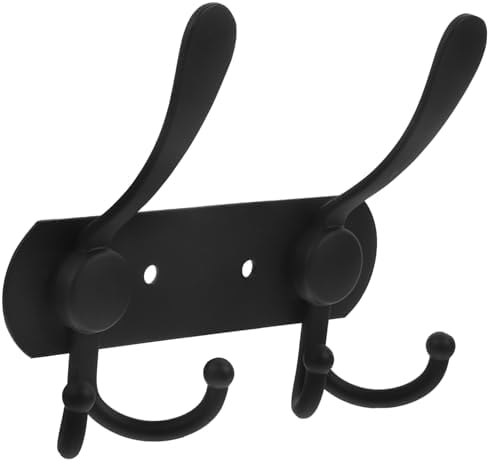 Holibanna 3-Piece Wall Hooks Black Towel Hooks Key Hangers