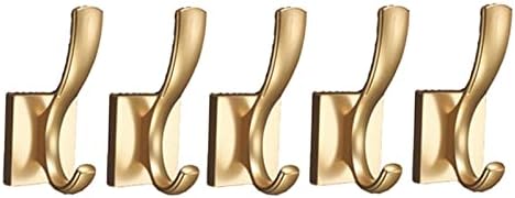 5-Piece Gold Wall Mounted Coat Hook Rack
