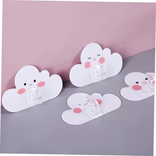 Vaguelly 12Pcs Cartoon Cloud Wall Hooks Adhesive Bathroom Hangers
