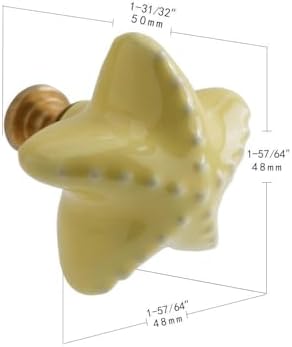 Yellow Starfish Wall Mounted Coat Hook 2 Pack