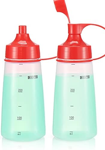 oiununo Squeeze Bottles Wide Mouth Pack of 2 Red 300 mL