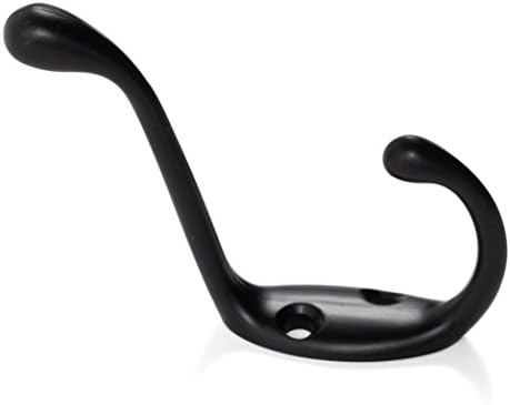 Brightmaison 6 Pack Heavy Duty Dual 35 Inch Coat Hooks Black