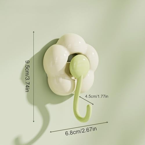 Niaviben Sunflower Suction Cup Hooks - Green One Size