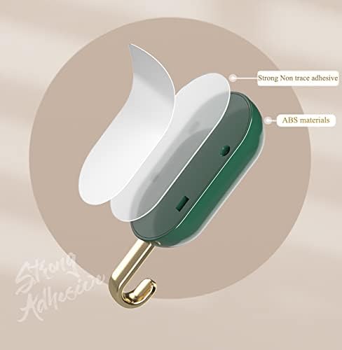 8 Pack Self-Adhesive Wall Hooks Green