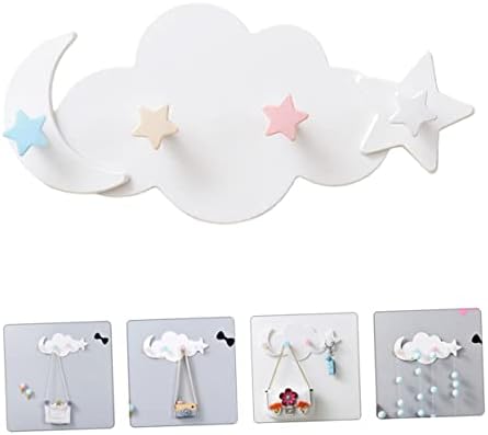2Pcs Adhesive Moon Star Hooks for Kids Room Decor