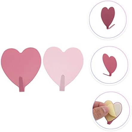 10pcs Heart Shaped Wall Hooks Non Punching Stainless Steel Easy Install