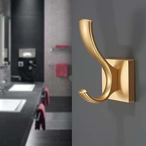 5-Piece Gold Wall Mounted Coat Hook Rack