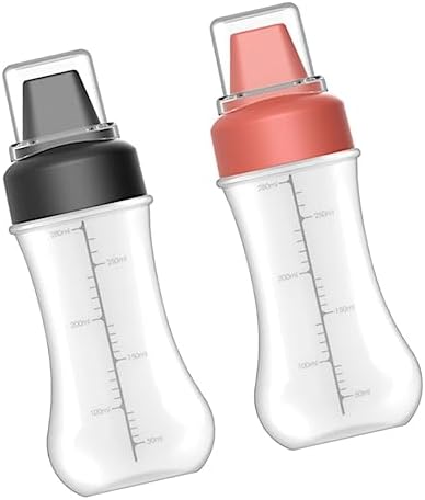 BIUDECO Ketchup Squeeze Bottles 2Pcs Portable Condiment Storage with Scale