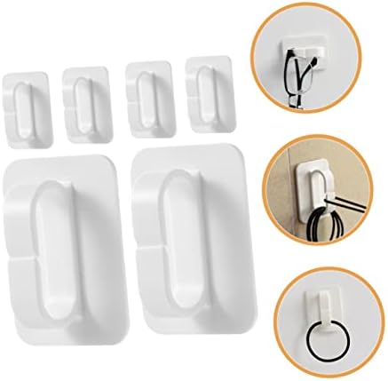 Luxshiny 6Pcs Strong Adhesive Key Holder Hooks for Bathroom Towel Storage