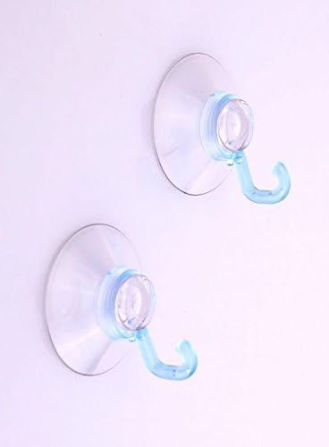 De Plastik 2 Piece Suction Hook Set Transparent Blue 1