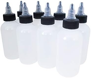 Kelkaa 4oz Boston Round LDPE Squeeze Bottles Pack of 8