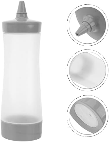 UPKOCH 3PCS Squeeze Condiment Bottles Grey 1