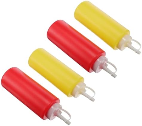 4 Pack Heavy Duty Condiment Squeeze Bottles Portable Spice Storage