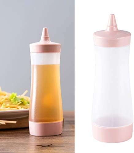 DOITOOL 3PCS Plastic Condiment Squeeze Bottles with Cap Pink