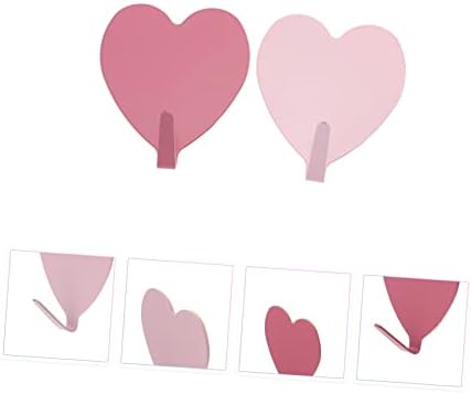 10pcs Heart Shaped Wall Hooks Non Punching Stainless Steel Easy Install
