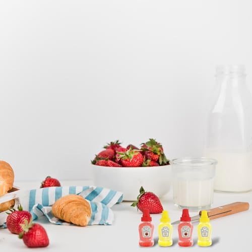 Andibro 4Pcs Mini Ketchup Bottles 23ml Refillable Condiment Containers