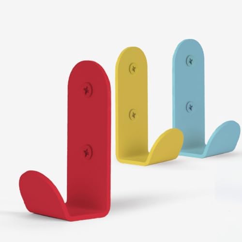Colourful Heavy-Duty Wall Hooks Set of 3 - Stylish Sturdy