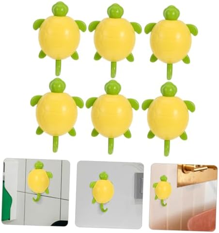 6pcs Adhesive Wall Hooks with Cute Turtle Design