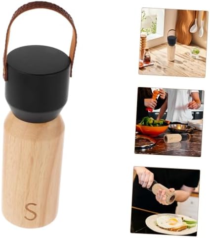 OKUMEYR Manual Wooden Pepper Grinder with Black Top