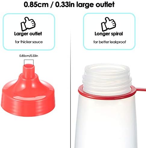 Ondiomn Condiment Squeeze Bottles 2 Pack BPA Free
