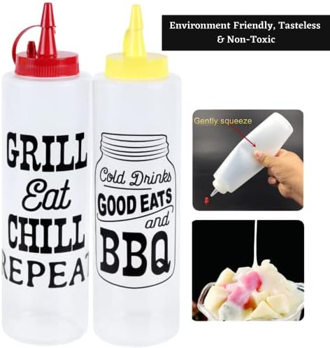 LSM Condiment Squeeze Bottles 14oz Set of 2