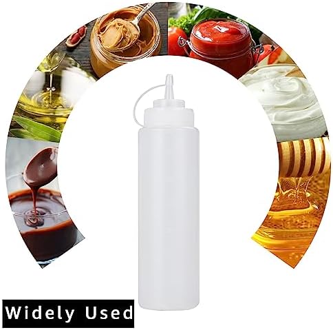 LANIAKEA 10PCS 24oz Condiment Squeeze Bottles with Twist Cap Lid Label