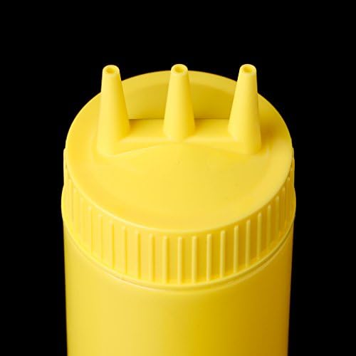 DRAGONRUN 3 Hole Squeeze Bottle Condiment Dispenser 12OZ White
