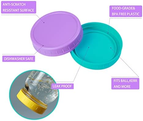 14-Pack Gray Plastic Mason Jar Lids with Silicone Rings