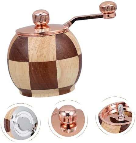 PRETYZOOM Wooden Pepper and Salt Grinder Set Hand Crank