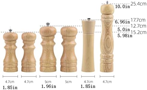 HXDMY 10 Inch Oak Pepper Mill Adjustable Coarse