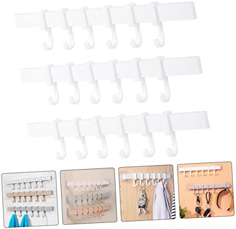 LIFKOME 3Pcs Sticky Hook Rack for Kitchen and Bathroom