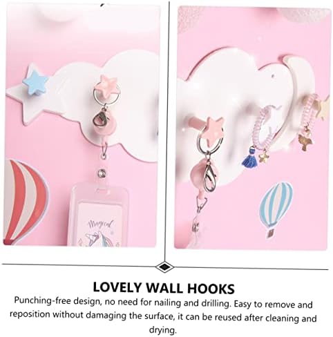 Ciieeo 2pcs Star Moon Wall Hooks for Coats Keys Towels