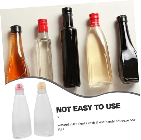5 Sets PET Condiment Squeeze Bottles for Travel and Kitchen Use