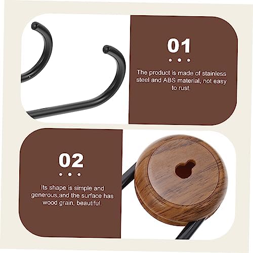 Happyyami Heavy Duty Self-Adhesive Coat Hook with Walnut Grain Design