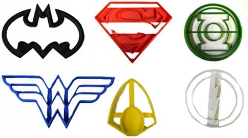 YNGLLC SUPERHEROES COMICS Cookie Cutters Set of 6