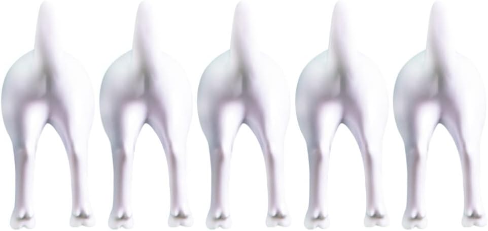 Cabilock 5pcs White Tail Decorative Hooks
