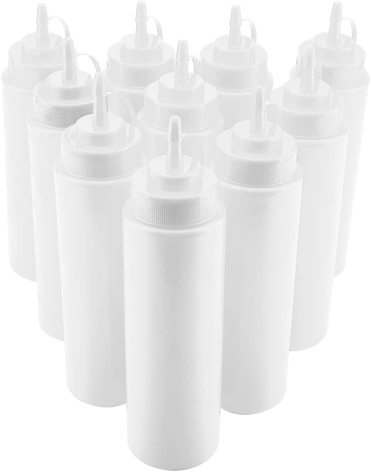 Agatige 24oz Plastic Squeeze Bottles with Lids 10pcs Set