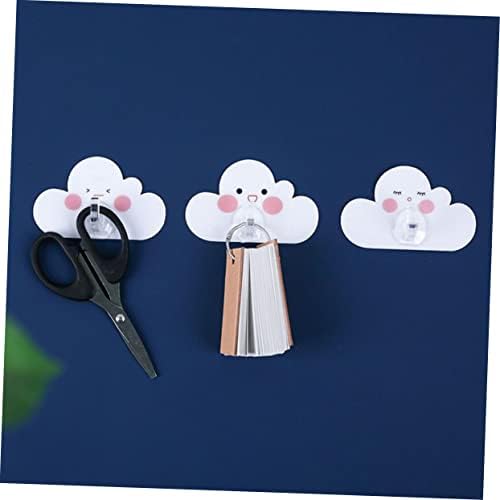 Vaguelly 12Pcs Cartoon Cloud Wall Hooks Adhesive Bathroom Hangers